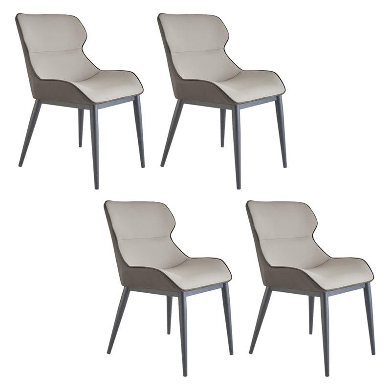 Contemporary Style Dining Room Chairs Dining Wingback Arm Chair with Metal Legs