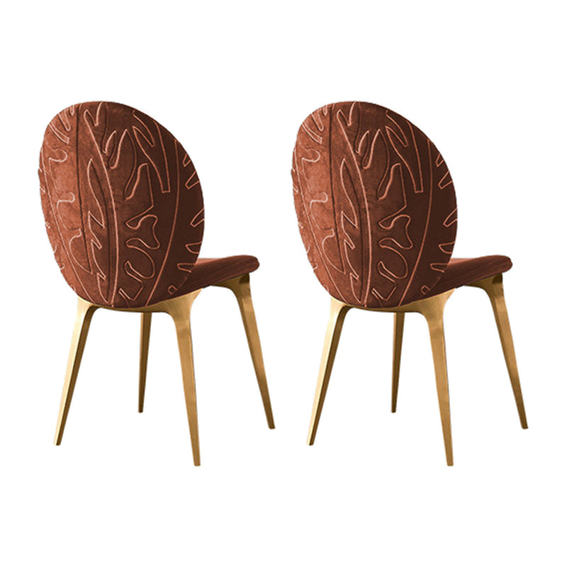 Sillas auxiliares de comedor para el hogar, sillas de comedor sin brazos con patas de metal (juego de 2)