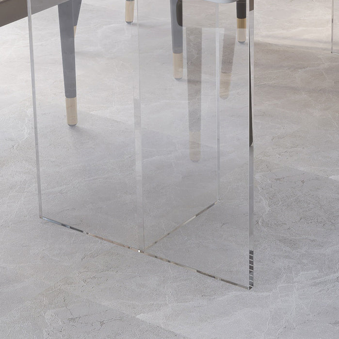 Mesa de piedra sinterizada de mesa interior de lujo acrílico tradicional