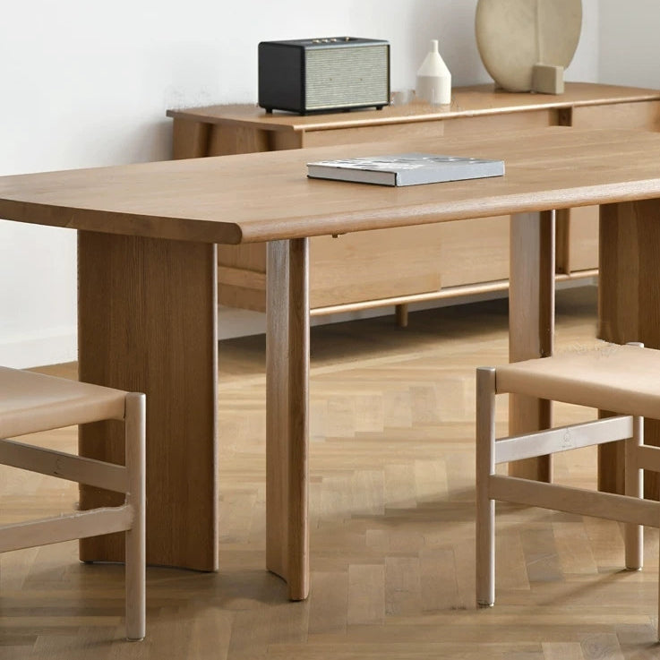 Modern Ash Wood Table for Restaurant Rectangle Dining Table with 4 Legs in Nature