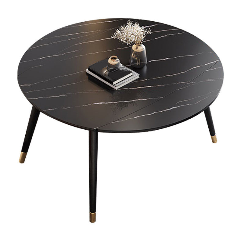 Eigentijdse uitschuifbare gesinterde stenen tafel, ronde vorm, standaard eettafel voor keuken