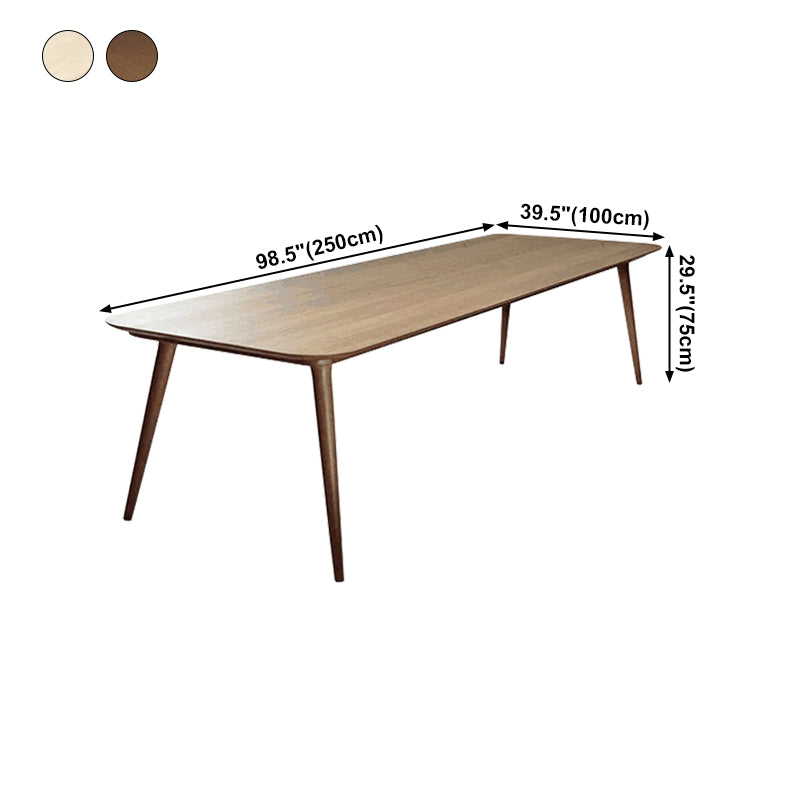 Mesa de color madera con forma rectangular, mesa de madera maciza, simplicidad con 4 patas