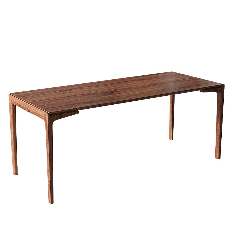 Mesa de comedor rectangular sencilla, mesa fija de Color madera con madera maciza de pino