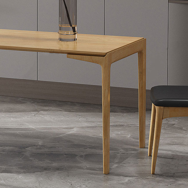 Mesa de comedor rectangular sencilla, mesa fija de Color madera con madera maciza de pino