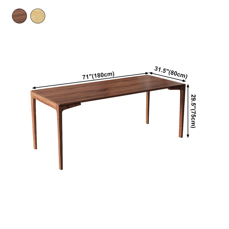 Mesa de comedor rectangular sencilla, mesa fija de Color madera con madera maciza de pino