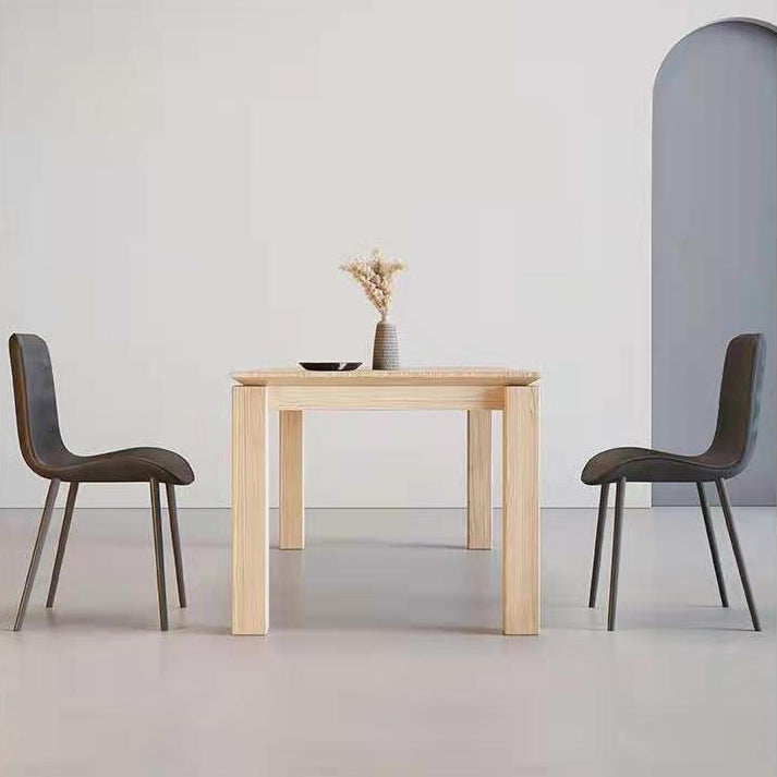 Mesa de color de madera clara rectangular mesa de madera maciza moderna con 4 patas
