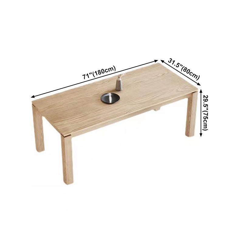 Mesa de color de madera clara rectangular mesa de madera maciza moderna con 4 patas