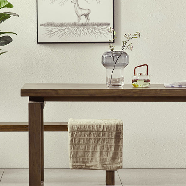 Vaste houten bruine tint tafel eenvoud Sled Base Tafel voor eetkamer