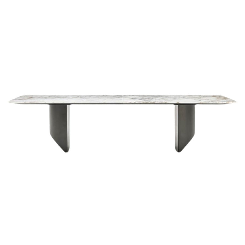 Contemporary Rectangle Shape White Table Standard Sintered Stone Dining Table for Kitchen
