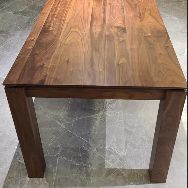 Rechteck brauner Ton Esstisch Massivholz Tisch minimalistisch mit 4 Beinen