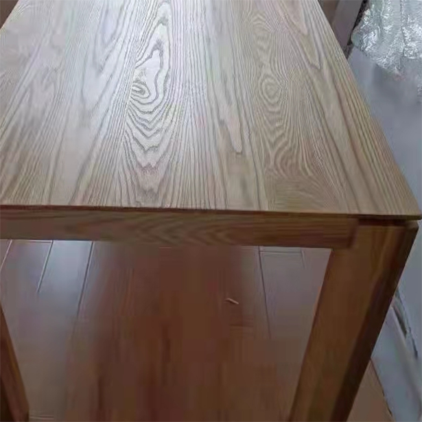 Rechteck brauner Ton Esstisch Massivholz Tisch minimalistisch mit 4 Beinen