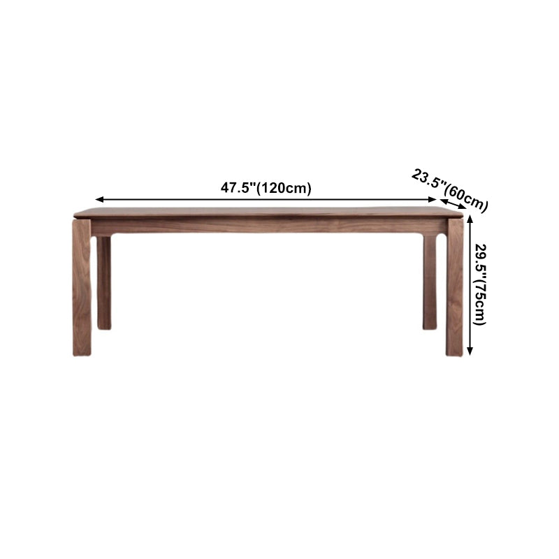 Rechteck brauner Ton Esstisch Massivholz Tisch minimalistisch mit 4 Beinen