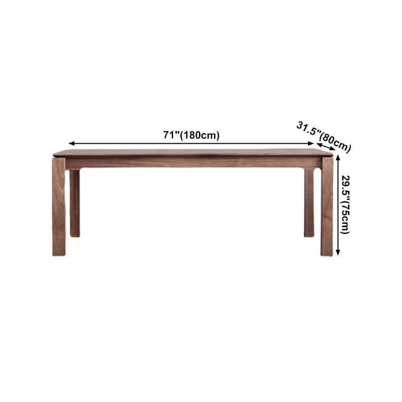 Rechteck brauner Ton Esstisch Massivholz Tisch minimalistisch mit 4 Beinen