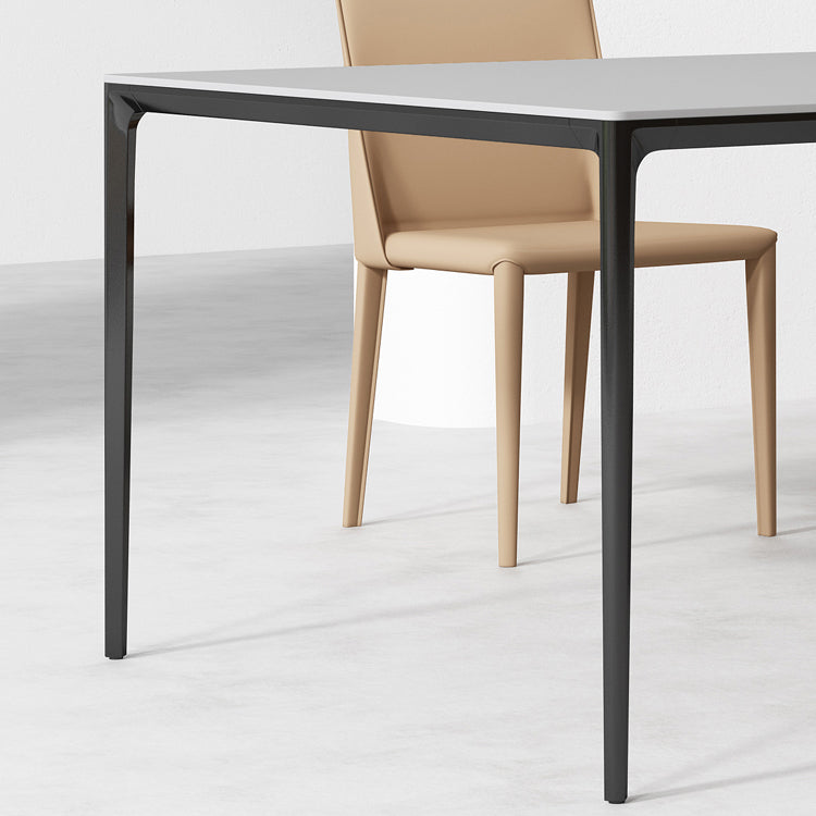Mesa de comedor de piedra sinterizada estilo sencille de 4 patas mesa base para comedor