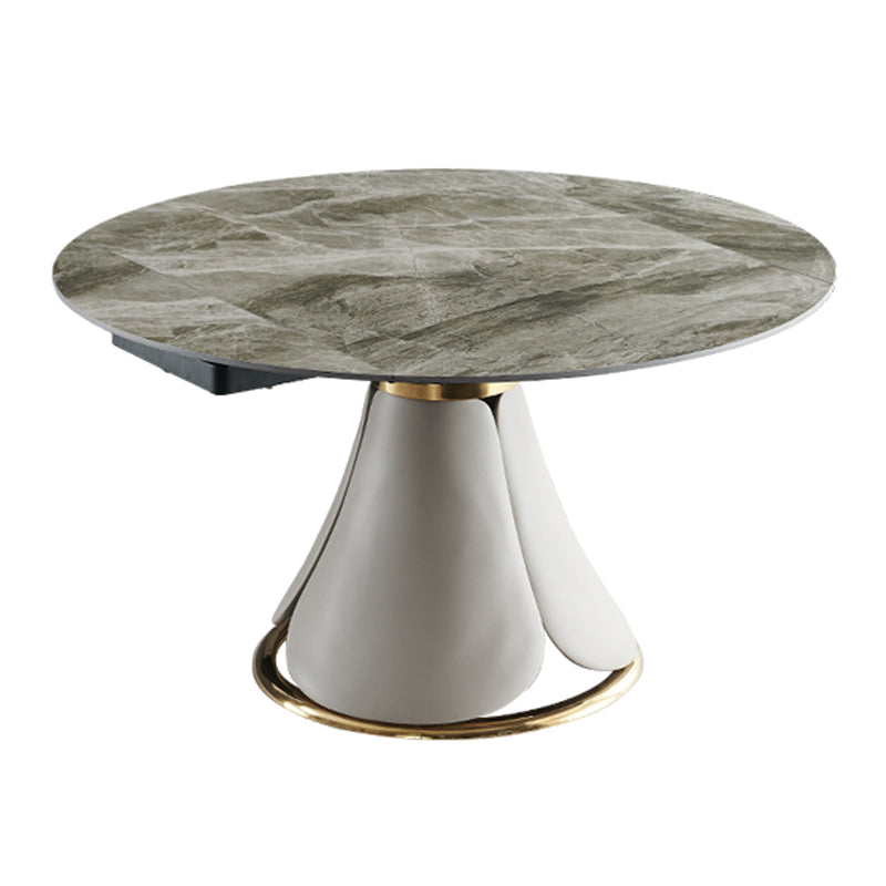 Casual Extendable Round Shape Table Sintered Stone Standard Dining Table for Kitchen