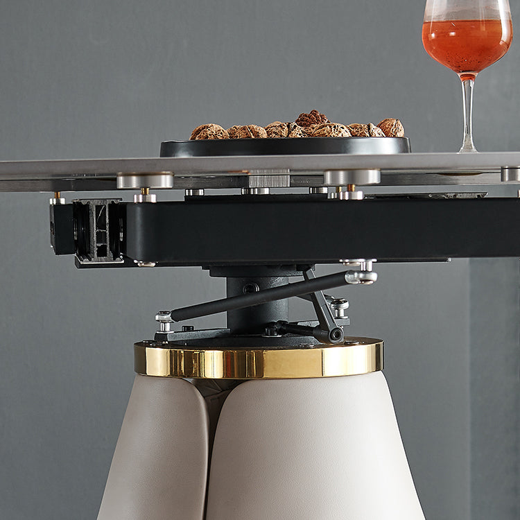 Casual Extendable Round Shape Table Sintered Stone Standard Dining Table for Kitchen