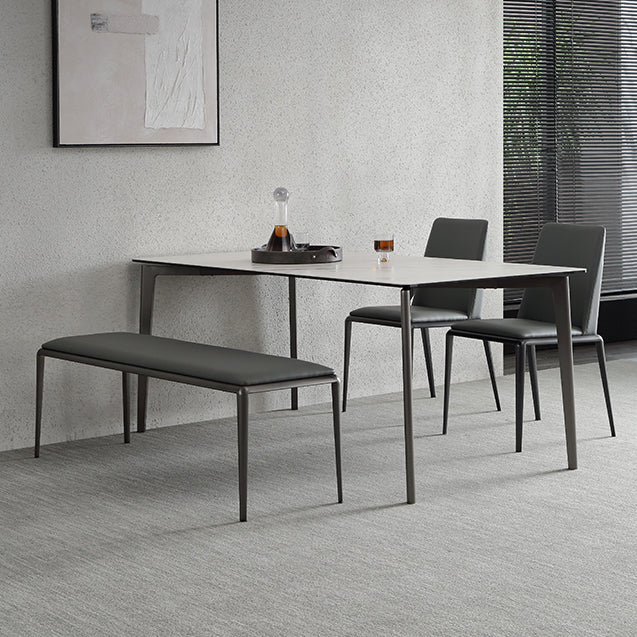 Mesa de comedor de piedra sinterizada, mesa rectangular de 4 patas de estilo lujoso para el hogar