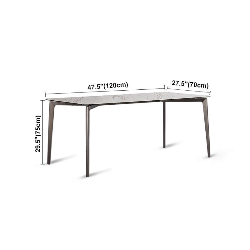 Mesa de comedor de piedra sinterizada, mesa rectangular de 4 patas de estilo lujoso para el hogar