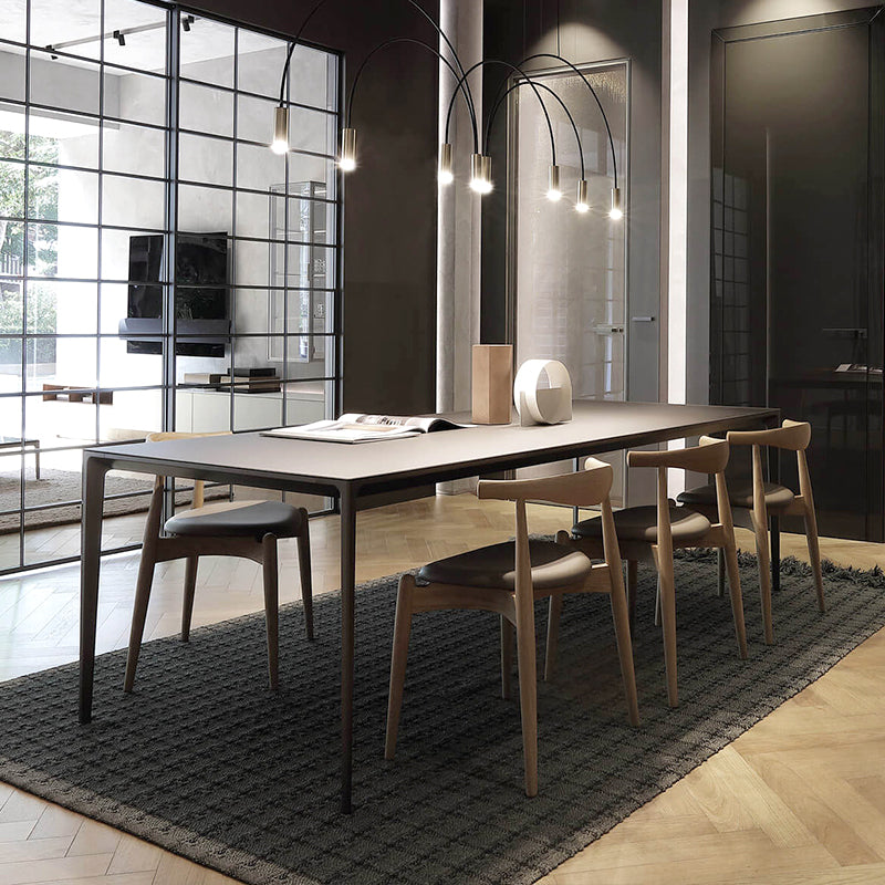 Gesinterde stenen krasbestendige tafel eenvoud stijl 4 poten basis rechthoektafel