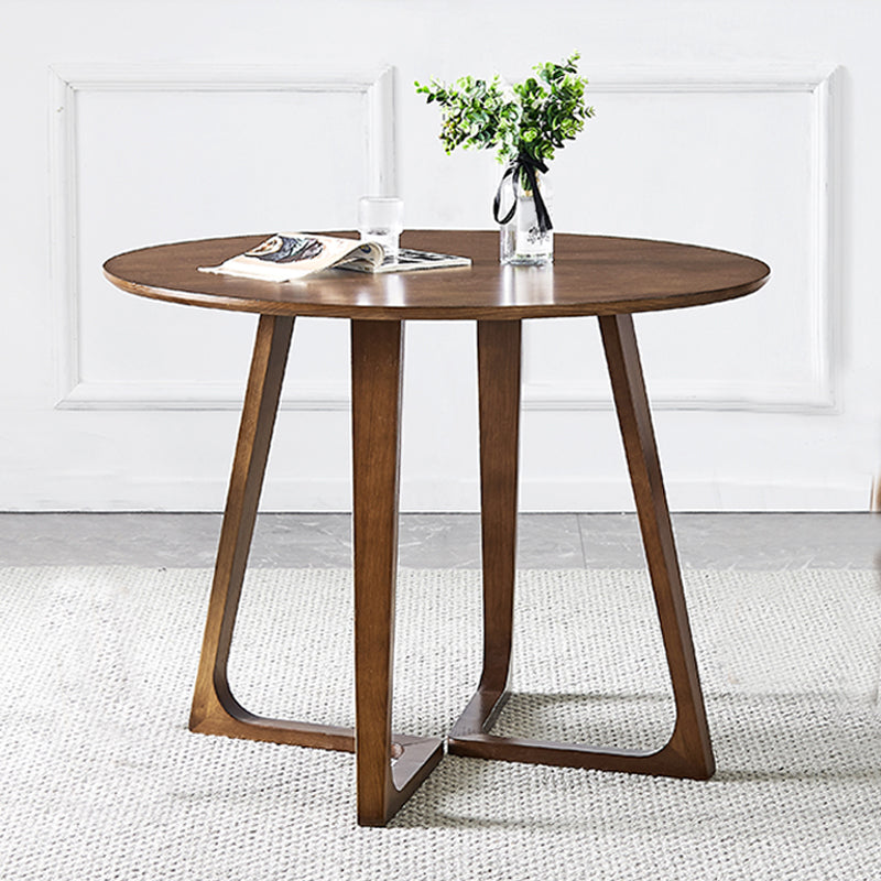 Mesa redonda de ashwood brown sencilicidad de doble pedestal para comedor