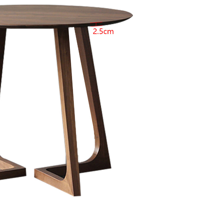 Mesa redonda de ashwood brown sencilicidad de doble pedestal para comedor