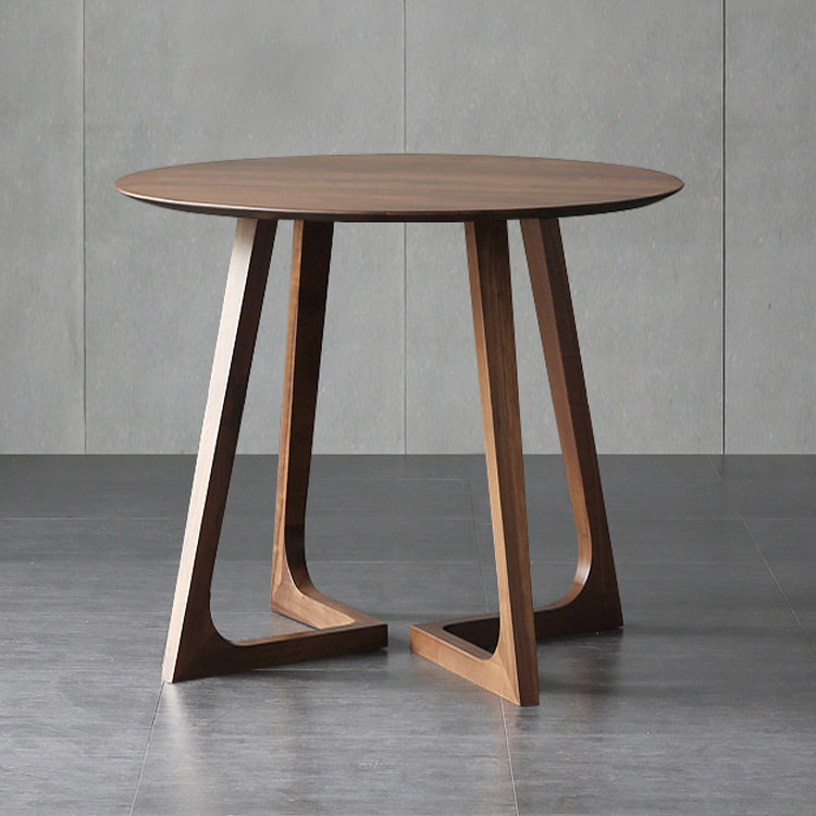 Mesa redonda de ashwood brown sencilicidad de doble pedestal para comedor