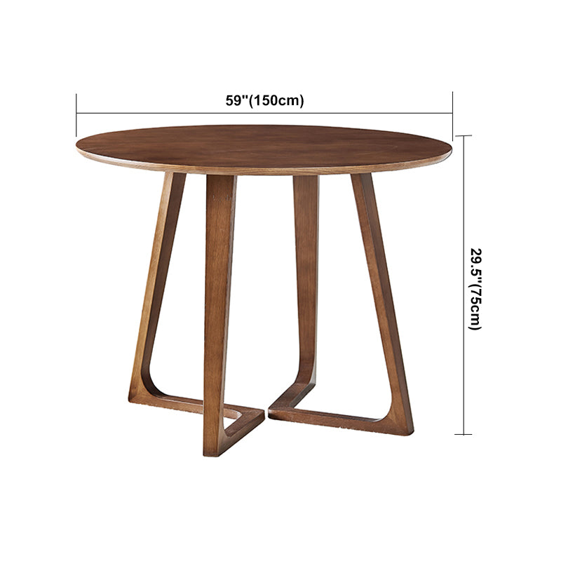Mesa redonda de ashwood brown sencilicidad de doble pedestal para comedor