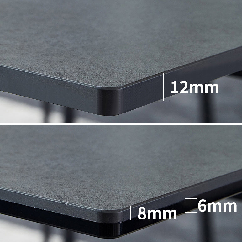 Uitbreidbare industriële gesinterde stenen tafel rechthoekige eettafel met dubbele voetstuk