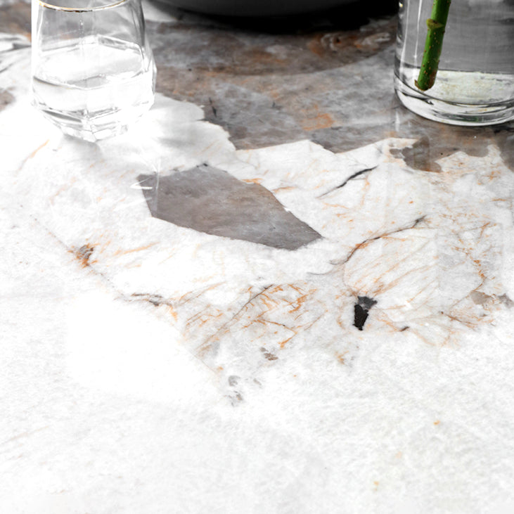 Modern Sintered Stone Dining Table Round Table with Wooden Pedestal for Restaurant