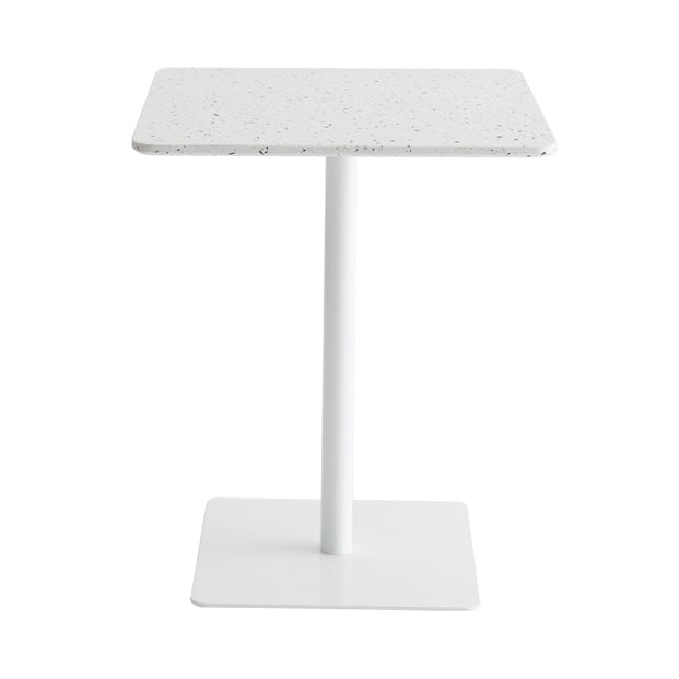 Metal Industrial Square Dining Table Concrete Top Table with Pedestal Base