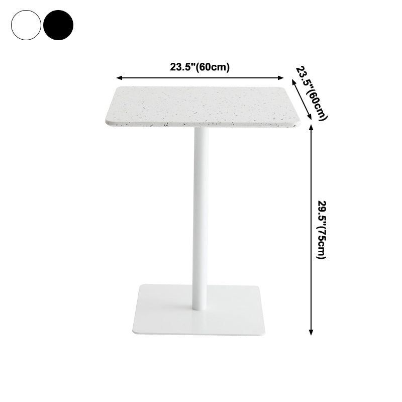 Metal Industrial Square Dining Table Concrete Top Table with Pedestal Base