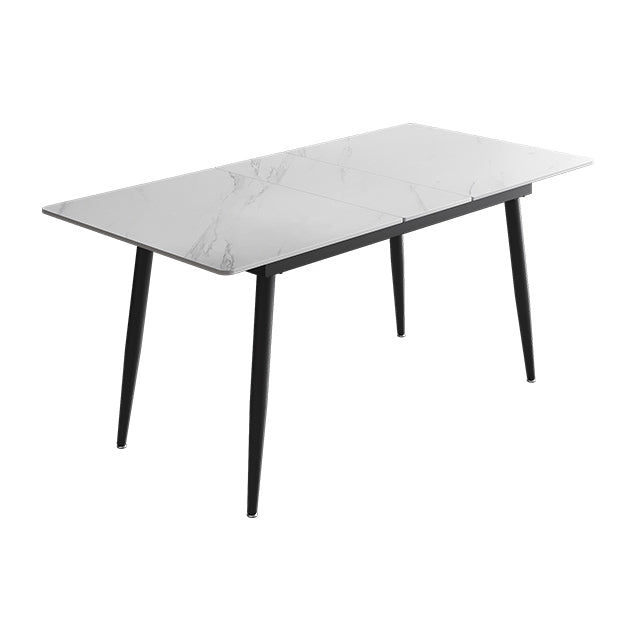 63''L Industrial Sintered Stone Table Extendable Rectangle Dining Table for Kitchen