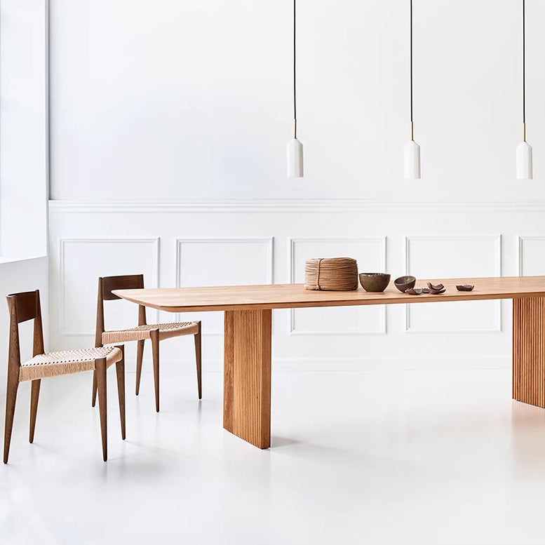 Mesa rectangular contemporánea de madera sólida Mesa de madera para cocina y comedor para la cocina y el comedor
