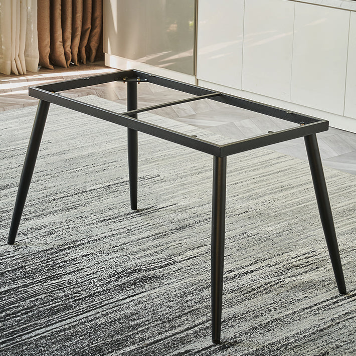 Mesa de comedor de rectángulo industrial de metal mesa de piedra sinterizada para comedor