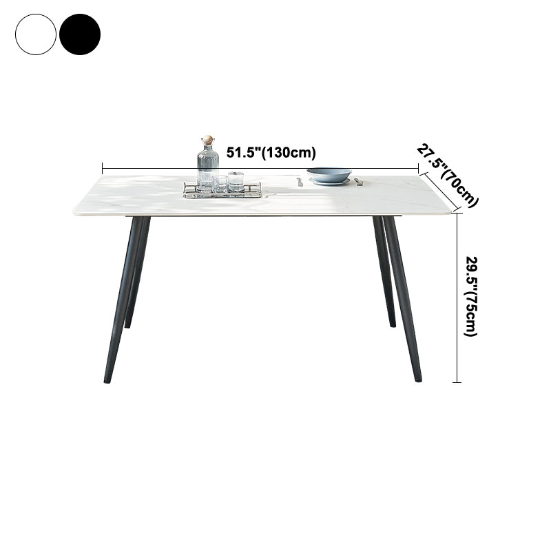 Mesa de comedor de rectángulo industrial de metal mesa de piedra sinterizada para comedor