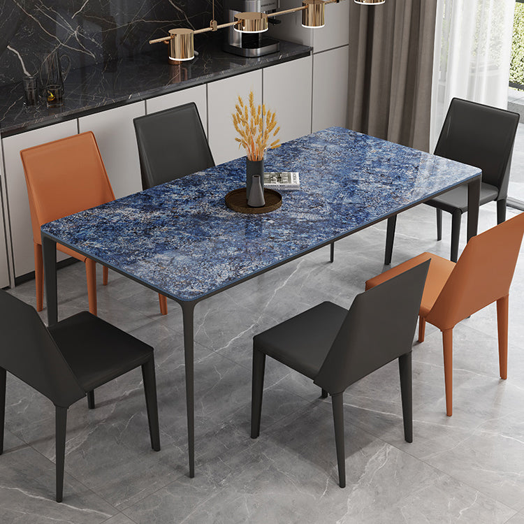 Sintered Stone Esstisch Industrial 4 Beine Basis Rechtecktisch für Zuhause