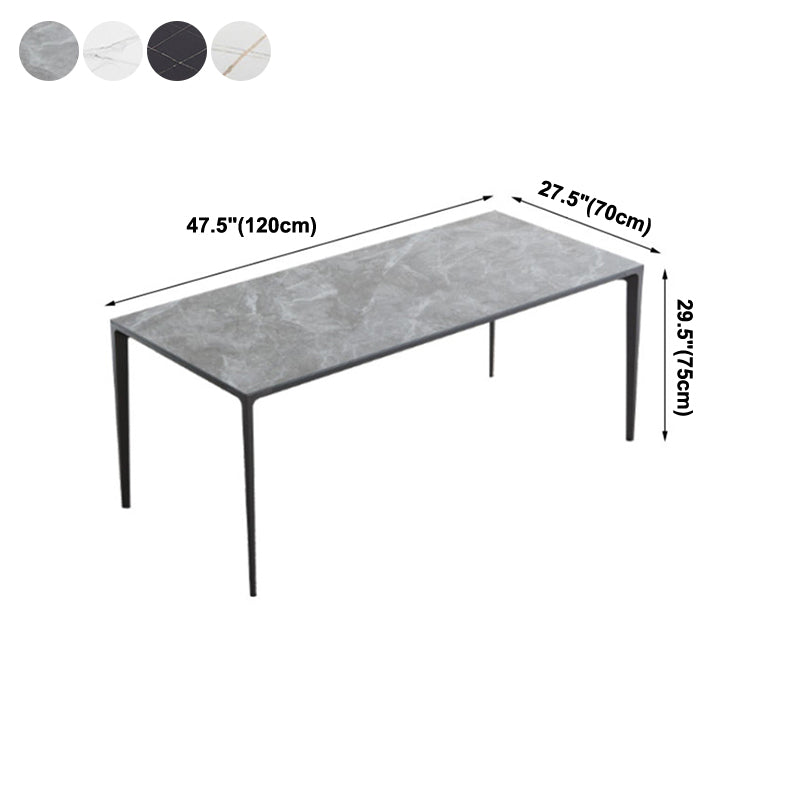 Industrial Sintered Stone Table 4 Legs Aviation Aluminum Base Rectangle Table for Home
