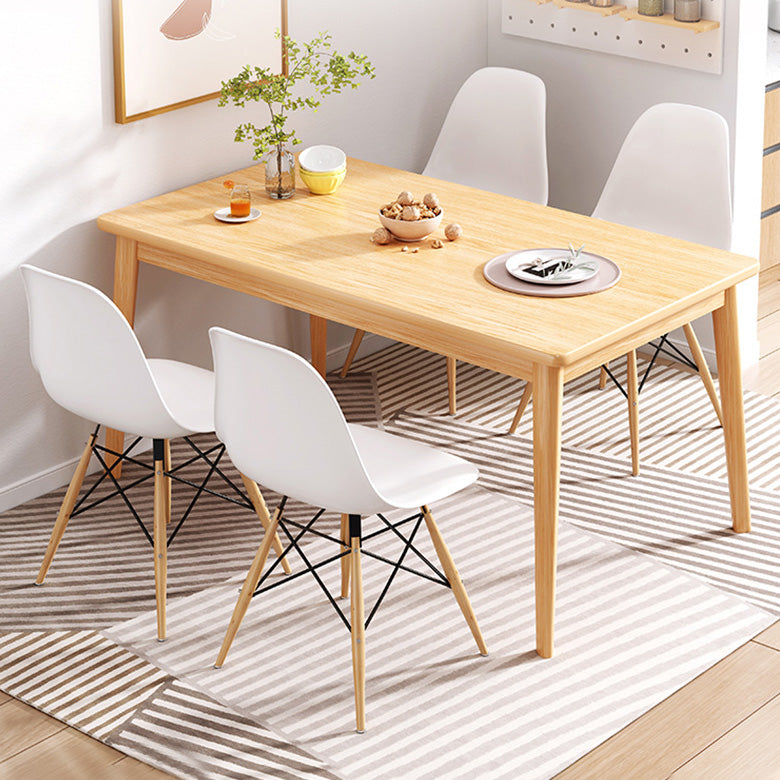 Solid Wood Contemporary Rectangle Table Wood Top Table for Kitchen