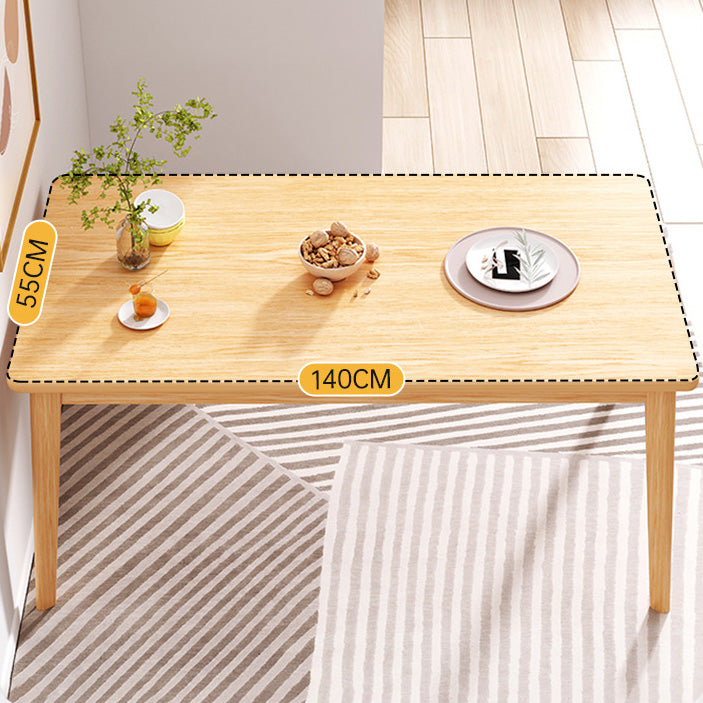 Solid Wood Contemporary Rectangle Table Wood Top Table for Kitchen