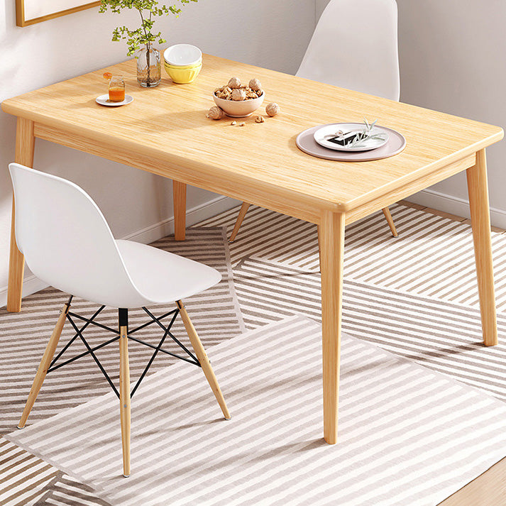 Solid Wood Contemporary Rectangle Table Wood Top Table for Kitchen
