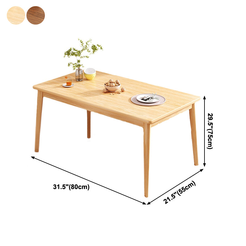 Solid Wood Contemporary Rectangle Table Wood Top Table for Kitchen