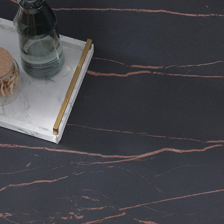 Industrial Sintered Stone Black Table Rectangle Standard Dining Table for Kitchen