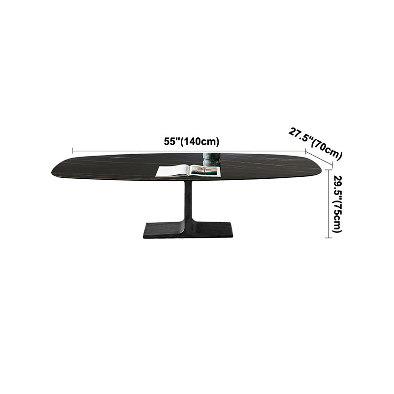 Industrial Sintered Stone Black Table Rectangle Standard Dining Table for Kitchen