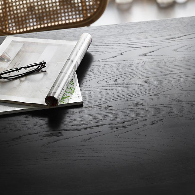 Rechthoek eigentijdse eetkamer tafel as massief houten tafel met 4 poten