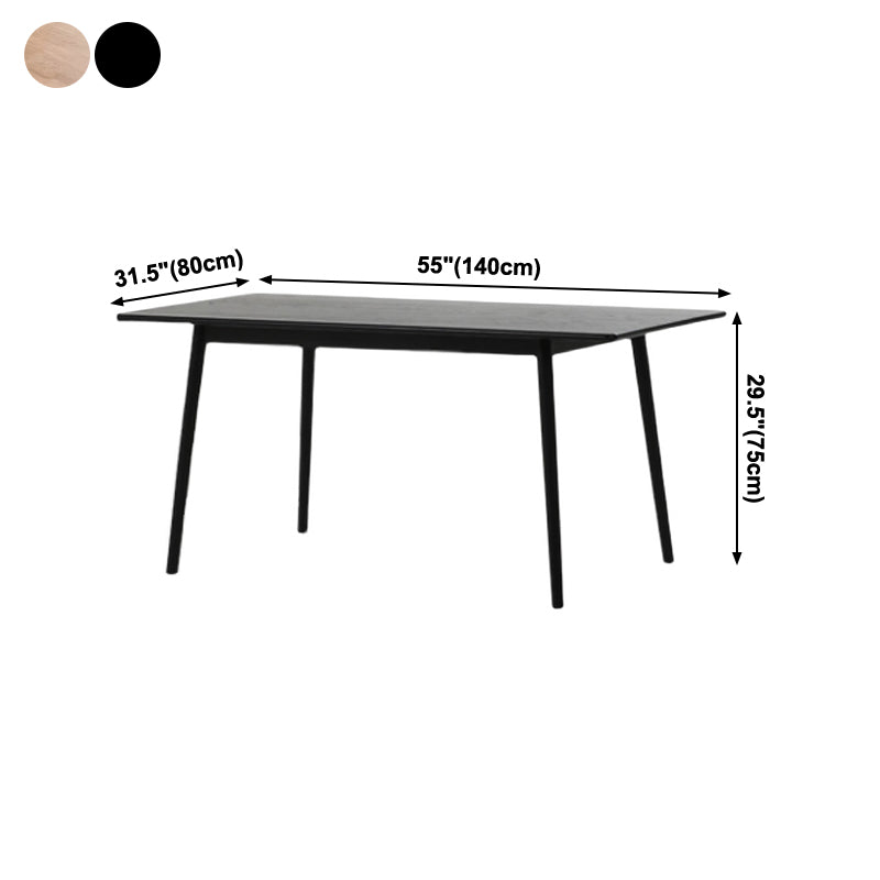 Rechthoek eigentijdse eetkamer tafel as massief houten tafel met 4 poten