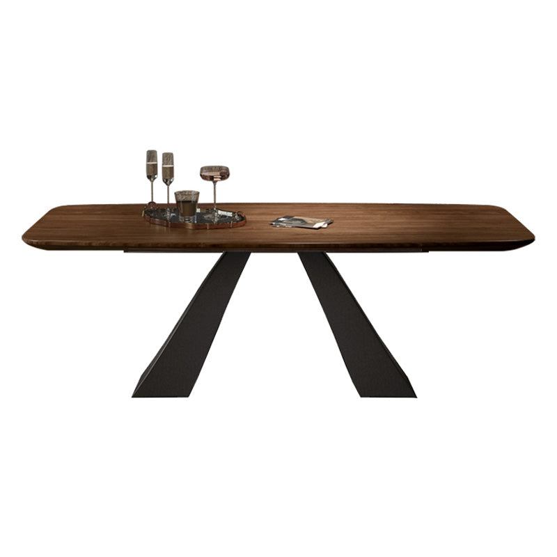 Mesa de comedor rectangular Mesa base de doble pedestal de estilo industrial para comedor