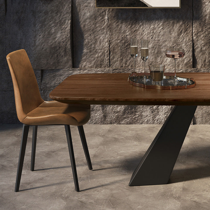 Mesa de comedor rectangular Mesa base de doble pedestal de estilo industrial para comedor
