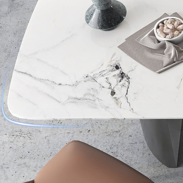Metalen traditionele luxe rechthoekige tafel Gesinterde stenen binnentafel