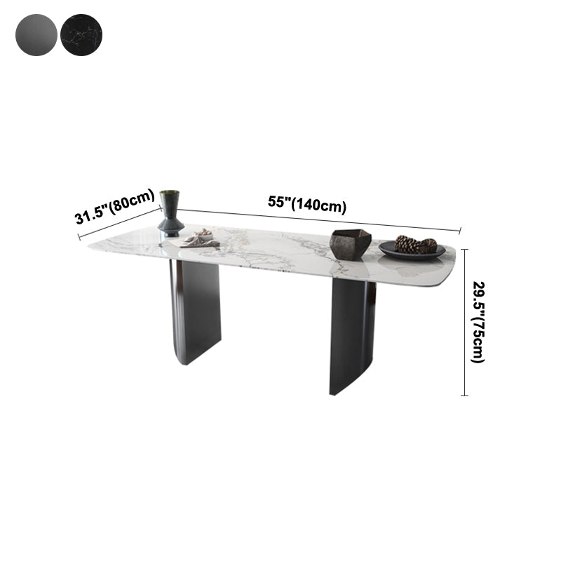 Metalen traditionele luxe rechthoekige tafel Gesinterde stenen binnentafel