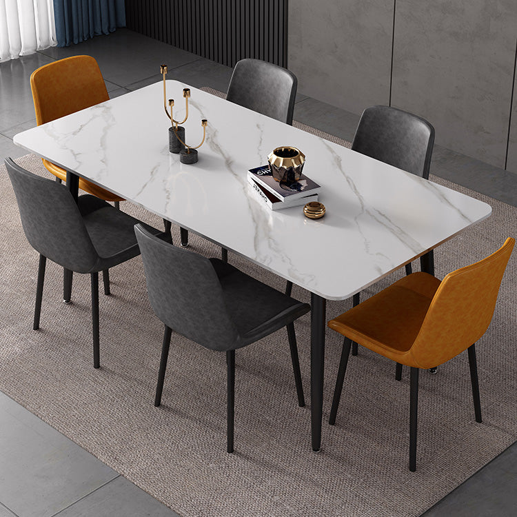 Mesa de comedor de piedra sinterizada Estilo industrial 4 patas Mesa base de rectángulo para comedor